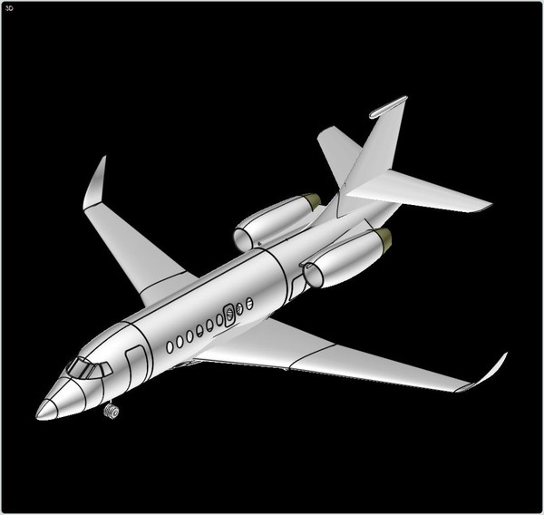 3d falcon 2000s business jet - Falcon 2000S Business Jet Solid Assembly Model by RodgerSaintJohn